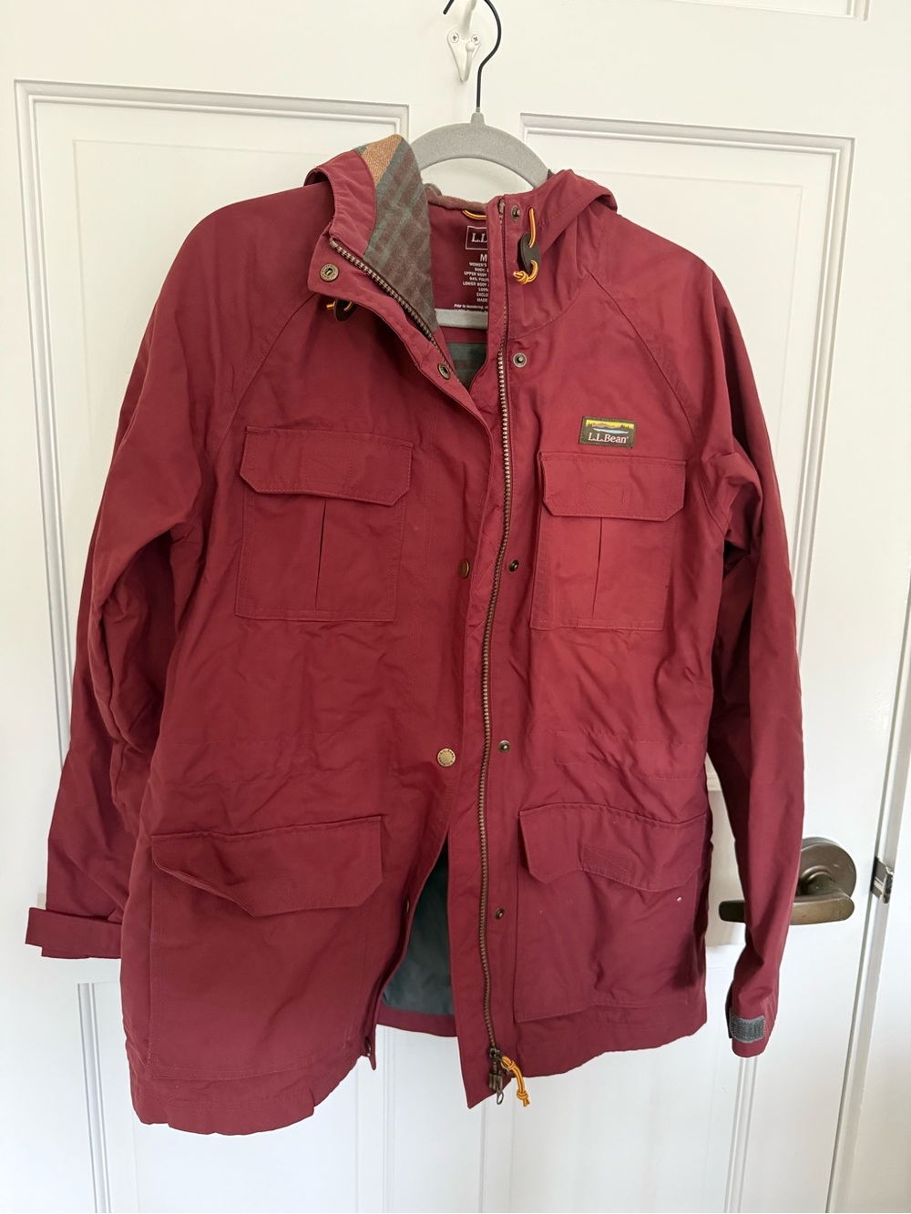 L.L. Bean Dark Pink Lined Raincoat